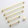 9BUILD 6 Pack 5 Inch Brushed Brass Cabinet Handles -