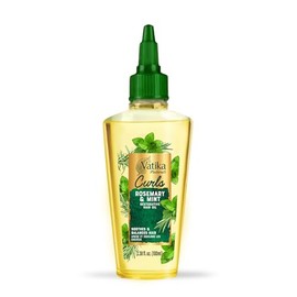 Vatika Curls - Aceite para el cabello de menta y romero, 3.4 fl oz, para rizos, puntas abiertas, promueve el crecimiento del cabello, nutre y acondici