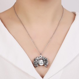 Sunflower Cremation Urn Jewelry For Human Ashes Your Are My Sunshine Flower Keepsake Necklace Women Memorial Pendant Hold Ashes (Silver)