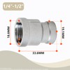 Bwintech 2 Pcs 1/4" Female to 1/2" Female BSP Thread