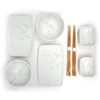 Happy Sales 8 Piece Japanese Cherry Blossom Dinnerware Set, White