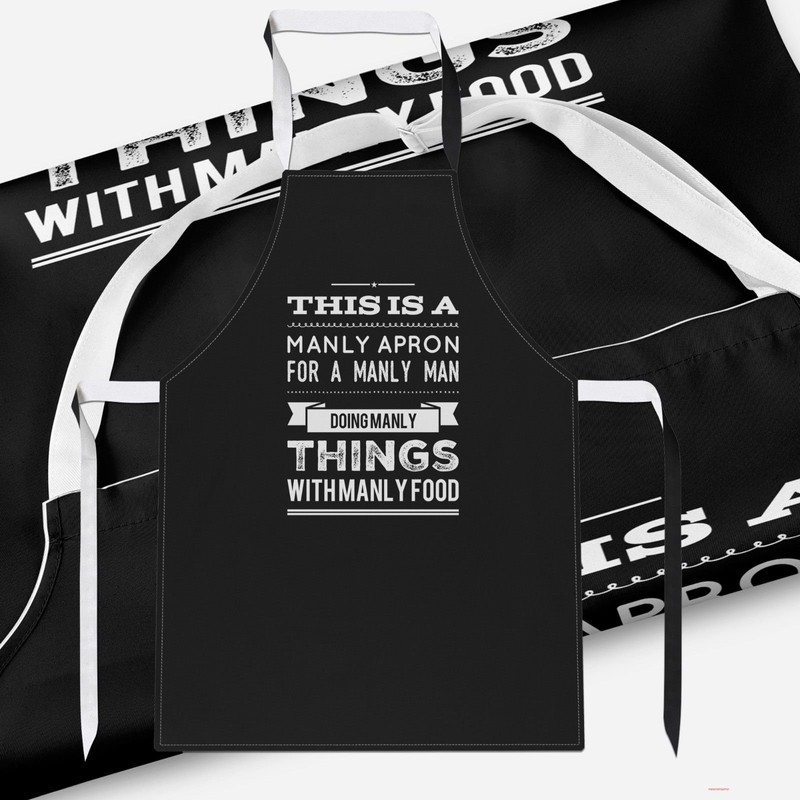 Manly Apron For A Manly Man Funny Cooking BBQ Apron