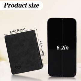 Energather Men's Wallet PU Leather Men's Wallets with Multiple Card Slots for Men, Portable Men's Wallets with Zip for Cash, Credit Cards and Change, black, S, Casual