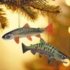 KOJIGIC 3D Brook Trout and Salmon Christmas Tree Ornament Set,