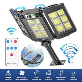 Solar Flood Lights, 800 LEDs 500000LM, Motion Sensor, RemoteControl, lP65 Waterproof 3 Brightness Modes, Super Bright Outdoor Security Lights:_Type B-Solar Street Light