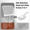 Ownpets Stainless Steel Cat Litter Scoop with Stand - Durable