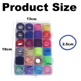 360 Pcs Baby Hair Bands, Elastic Hairbands Ponytail Holders Hair Tie, Colorful Hair Ties, Multicolor 2cm Diameter Hair Bands for Kids Girls Infants Toddlers