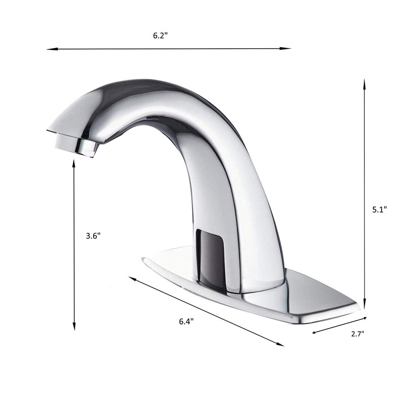 Electronic Bathroom Faucet Automatic Sensor Touchless Bathroom Sink Faucet Chrome,