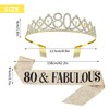 80th Birthday Gold Sash & Rhinestone Tiara Set, Birthday Gifts
