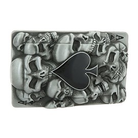 Ace of Spades and Skulls Belt Buckle