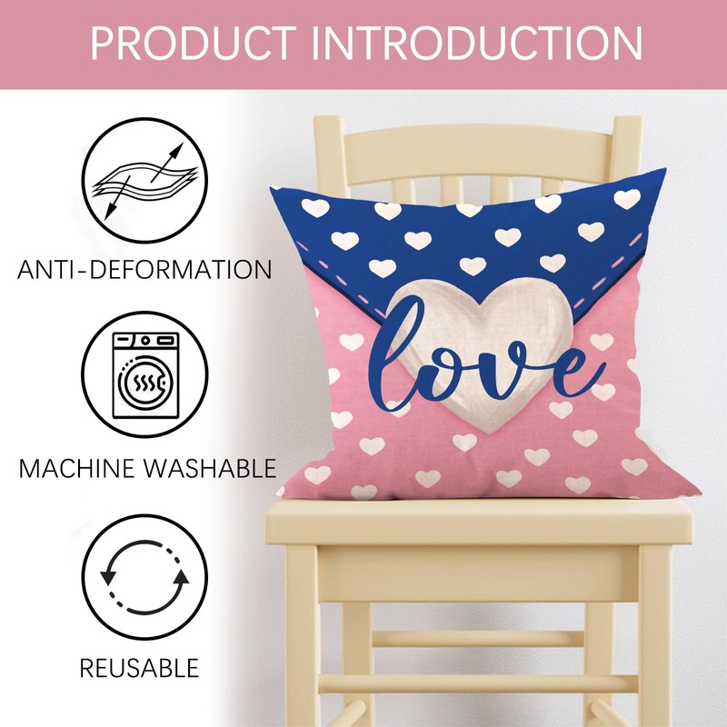 Valentines Day Love Decorative Throw Pillow Covers 16 x 16