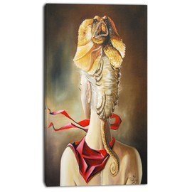 Designart Girl with Surreal Hat-Portrait Digital Art Canvas Print-20x40, 20x40