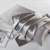 2 Pack Grey Satin Pillowcases for Hair and Skin, Softer