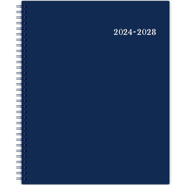 2024-2028 Monthly Planner/Monthly Calendar - 5 Year Monthly Planner from Jan.2024 - Dec.2028, 60 Monthly Planner, 9" x 11", Monthly Calendar 2024-2028 with Tabs + Double-Side Pocket + Durable Polypropylene Cover - Navy Blue
