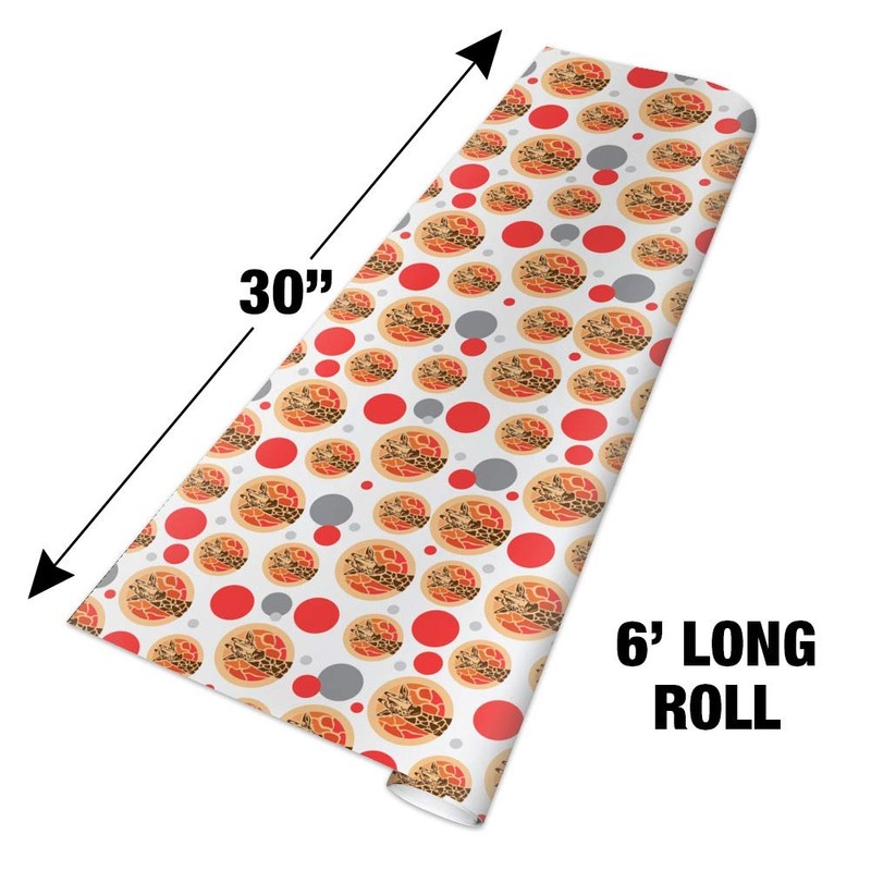 GRAPHICS & MORE Giraffe Orange Circle Gift Wrap Wrapping Paper