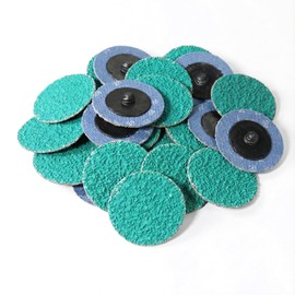 Lauco 3" 24 Grit Quick Change Zirconia Coarse Cut Grinding Disc Set, 25 Discs & Backing Pad - R-Type Roll Lock Sandpaper Discs - ﻿Grinding & Finishing