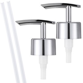 2 Pack Silver Soap Dispenser Pump Replacement Top Dispenser Pumps Refill Dispensers Liquid Hand Soap Dispensers Soaps Pumps Replacement for Lotion Regular Glass Mouth Bottles