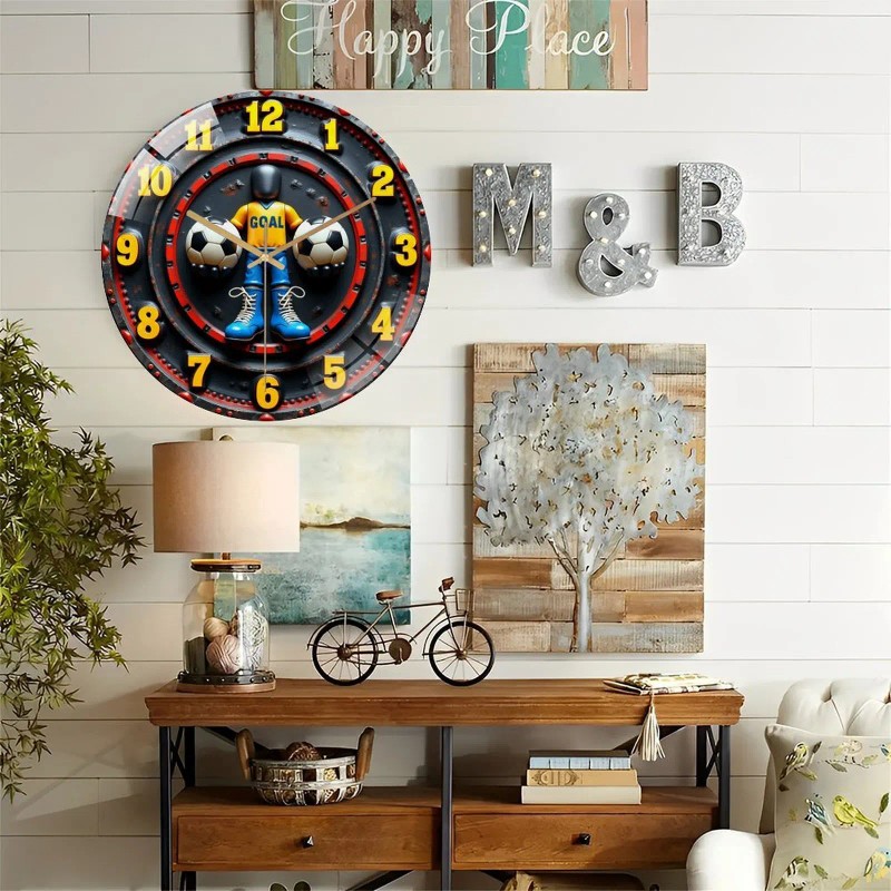 30x30cm Round Wall Clock that is Backed by a Manufacturer's