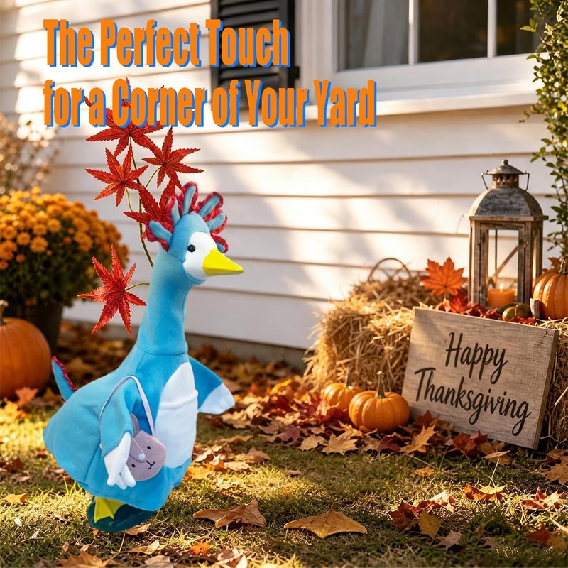 Blue Axolotl Porch Goose Outfits for Outdoor Yard Decor Lawn