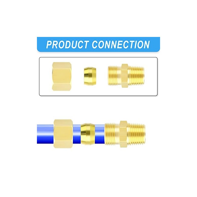 ERGAOBOY 2 Pcs 8MM OD X 3/8" BSP Thread Brass