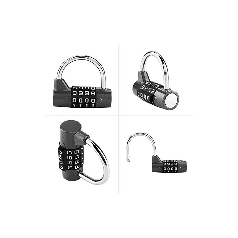 Sonew Gym Locker Padlocks, 4 Dial Digit Code Combination Padlock,
