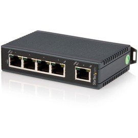 StarTech.com 5-Port Ethernet Switch - 10/100Mbps Industrial Networking Solution - IP30-rated Energy Efficient Internet Switch (IES5102), Black