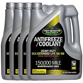 Hot Shot's Secret 150,000 Mile 50/50 Prediluted Yellow Antifreeze/Coolant 4 Pack of 1 Gallon