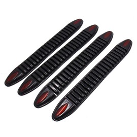 uxcell 4 Pcs 400 X 50mm Rubber Black Self Adhesive Car Front Rear Bumper Guard Protector Sticker Strip