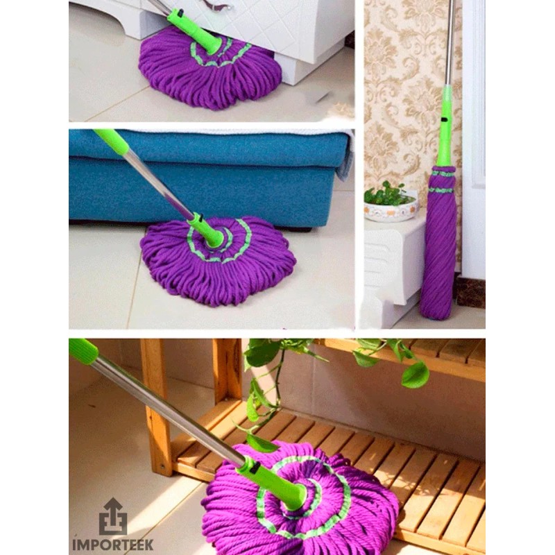 Importeek Trapeador Magico Mechudo Mop Giratorio Auto Exprimible