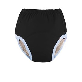 Cotton Incontinence Pants for Adults: Washable, Breathable, Adjustable Leak-Proof Underwear for Elderly (Black, S)