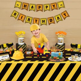 4 Pack Construction Tablecloth Construction Road Party Decorations Dump Truck Birthday Table Cloth Rectangular Racing Car Theme Table Covers for Kids Boy Parties Baby Showers Supplies 51 x 86 in