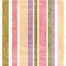 PPD Linen Stripes Blush Servietten, 20 Stück, Tischservietten, Tissue, Weiß / Bunt, 33 x 33 cm, 1331921