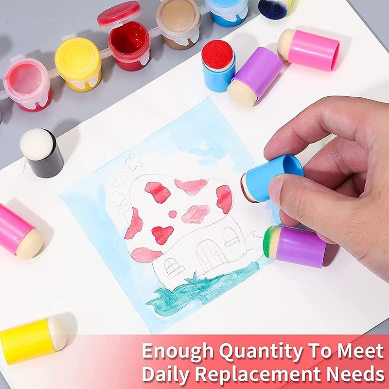 60 Pieces Finger Sponge Daubers Finger Painting Sponge Craft Drawing