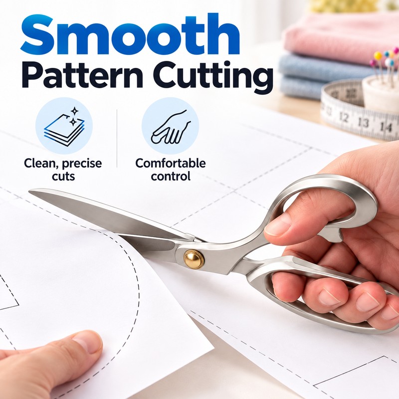Tailor Scissors for Fabric Cutting – Stainless Steel Blades &