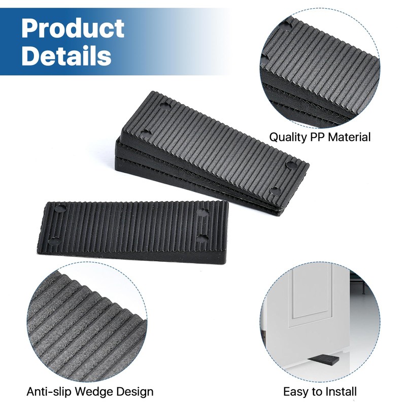 Akamino 100 Pcs Plastic Shims for Leveling,Non-Slip&Stackable Black Level Wedge,