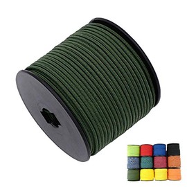 1/8in(3mm) 164ft Solid Braided Nylon Rope Multipurpose Nylon Cord UV Resistant for Commercial Application and Outdoor Activities Tent Tarp Etc(Army Green)