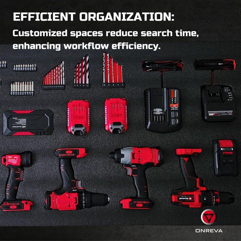 ONREVA Tool Box Foam, 1PC 54x30x3 inch, Foam Inserts for