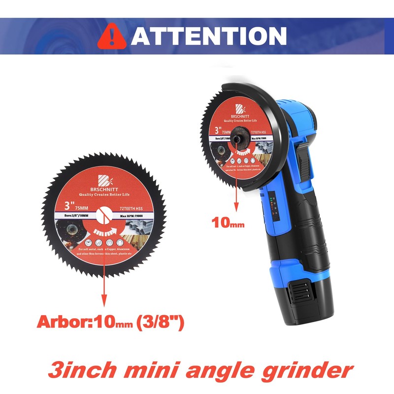 HSS Circular Saw Blade 3inch - BRSCHNITT 3pcs 72T 10mm