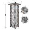 HOTYELL 3" Commercial Floor Drain Strainer, 6'' High, Thick Stainless