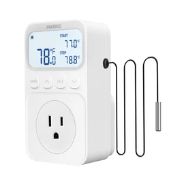 INKBIRD Digital Thermostat Outlet Temperature Controller Outlet Socket Heating/Cooling Control 1200W 10A Backlit Display