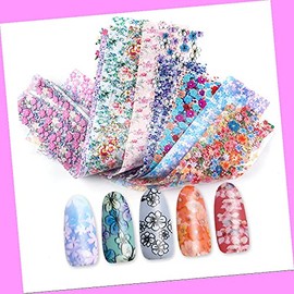 10pcs 20x4cm Chrysanthemum Daisy Glory Flower Nail Foil Transfer Sticker Rh06 for Nails Design Nail Art Stickers Decals Supplies Manicure Tips Sticker Colorful for Nail Decorations