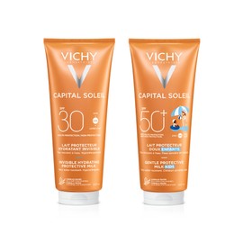 La Roche-Posay Sonnenmilch SPF30 300 ml + Kindermilch SPF50 300 ml | Sonnenschutz für Erwachsene und Kinder