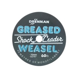 Drennan Greased Weasel Shock Leader 40m Spools: 50lb Grey