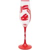 Maturi Hand Painted Lipstick Kiss Champagne Flute, 400ml, Red, Gift
