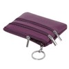 Ladies Genuine Leather Wallet with Key Ring, Purple, purse