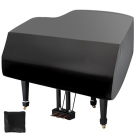 Grand Piano Cover, Velvet Dustproof Baby Piano Cover Washable Soft Bordered Decorated Full Triangle Piano Protective Cover (Thickened, S - 62.99in/160cm)