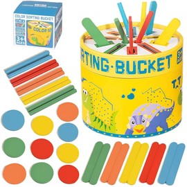 Linbeya Montessori Educational Toy, For Boys and Girls, 1, 2, 3, 4 Years, Color Sorting, Birthday, Present, Christmas, Children's Day, New Year, Popular, Children's Educational Toy, Color Sorting, Early Development, Fingertip Training, Inlay, Shape Match