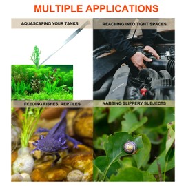 Extra Long Tweezers, Aquascape Tools, 18.9 inch Fecsam Aquarium Stainless Steel Large Feeding Tongs for Fish Tank, Terrarium，Aquascaping, Reptile Snake (Straight)