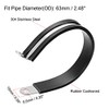UXCELL 2-1/2" (63mm) Stainless Steel Rubber Cushioned Insulated Clamp -