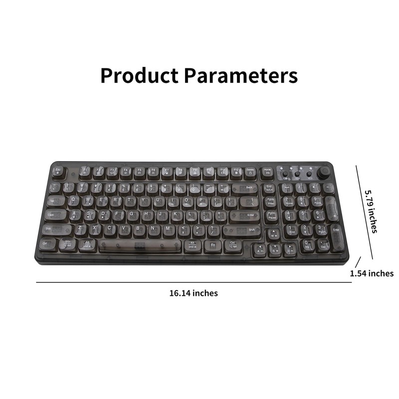 Adventurers F99 PRO Wireless Transparent RGB Backlit Keyboard – Ergonomic,One-Touch